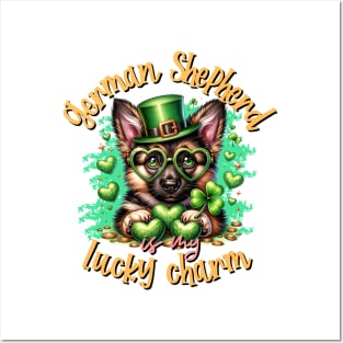 Charming Pup: German Shepherd St. Paddy's Delight Posters and Art